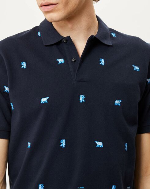 Polo Regular Fit Mini Bear bleu marine