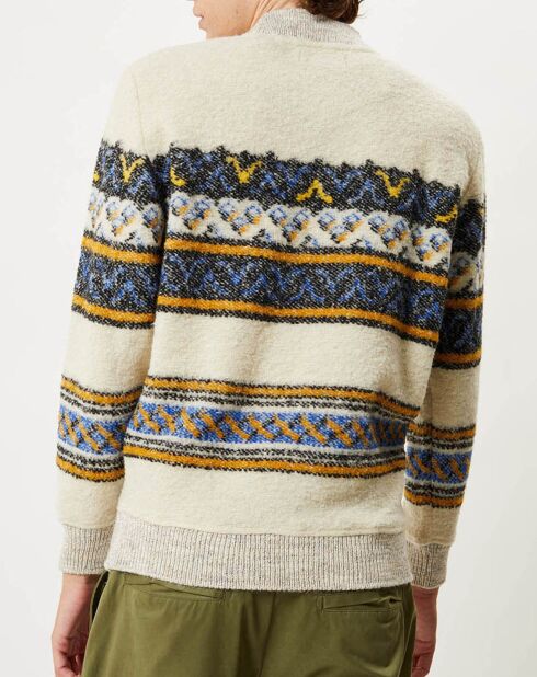 Pull en Laine mélangée Jacquard écru
