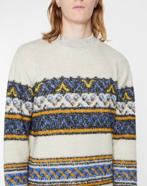 Pull en Laine mélangée Jacquard écru