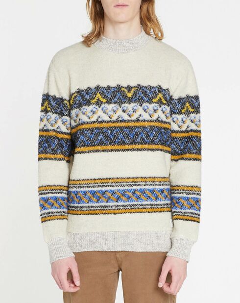 Pull en Laine mélangée Jacquard écru