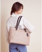 Sac cabas en Cuir Addison taupe - 27.9x13.9x36.9 cm