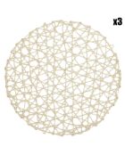 3 beige opengewerkte placemats - 38x38 cm