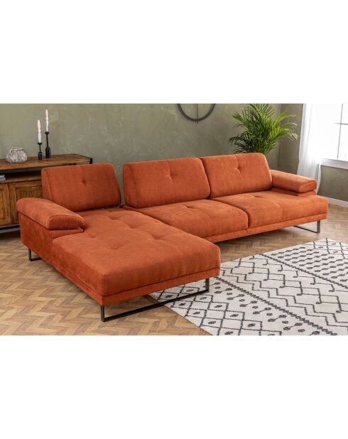 Canapé d'angle gauche Mustang orange - (314x174)x83x45 cm