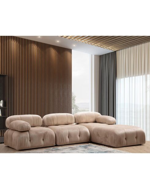 Canapé modulable avec pouf Bubble écru - (288x190)x95x75 cm