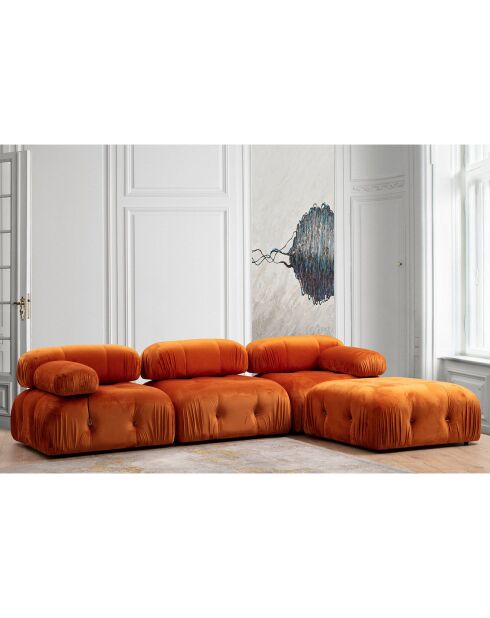 Canapé modulable avec pouf Bubble orange - (288x190)x95x75 cm