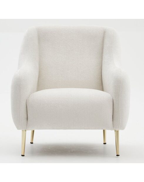 Fauteuil Simena écru/doré - 77x77x70 cm