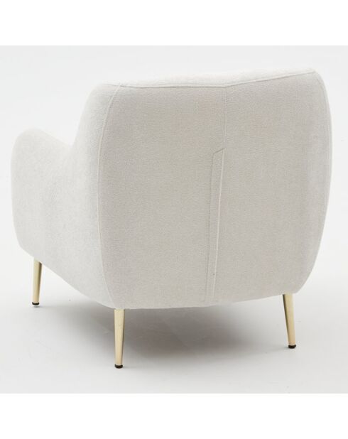 Fauteuil Simena écru/doré - 77x77x70 cm