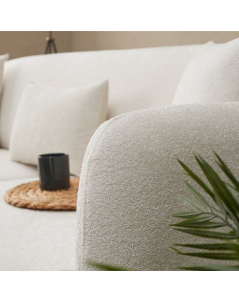 Canapé convertible 3 places Simena écru/doré - 210x80x95 cm