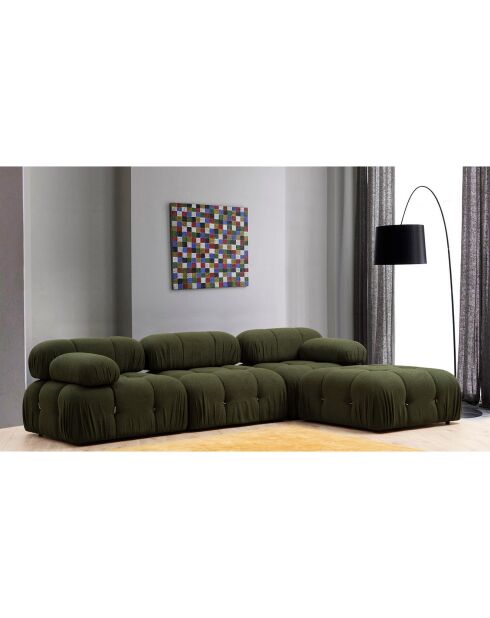 Canapé modulable avec pouf Bubble vert - (288x190)x95x75 cm
