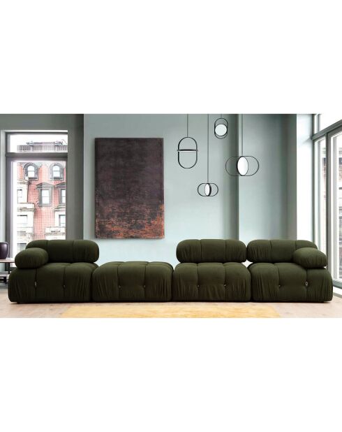 Canapé modulable avec pouf Bubble vert - (288x190)x95x75 cm