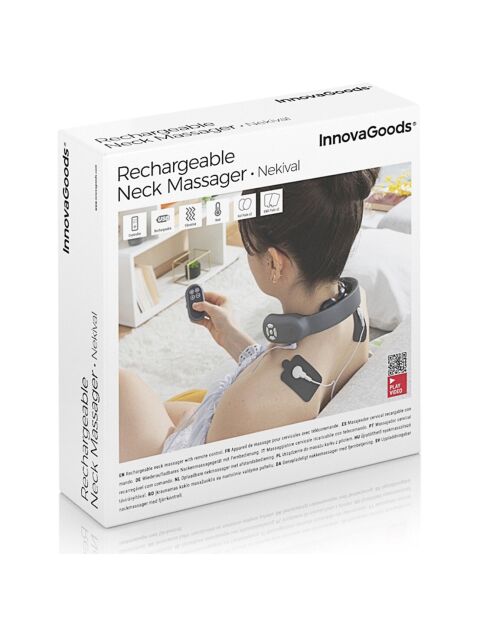 Masseur cervical rechargeable avec télécommande Nekival gris/noir