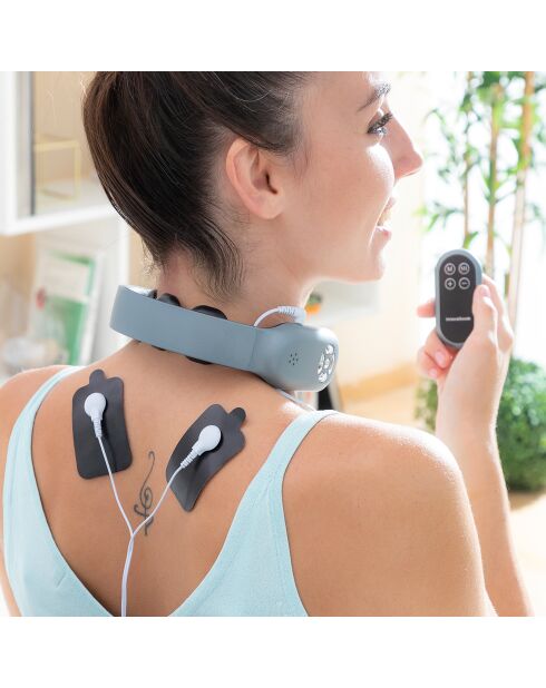 Masseur cervical rechargeable avec télécommande Nekival gris/noir