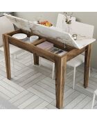 Table Kiev noyer/blanc - 110x75x72 cm