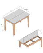 Table Kiev noyer/blanc - 110x75x72 cm