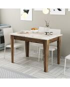 Table Kiev noyer/blanc - 110x75x72 cm