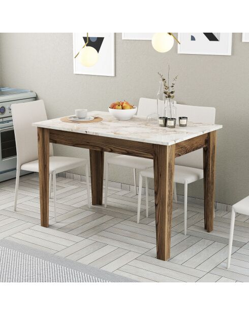 Table Kiev noyer/blanc - 110x75x72 cm