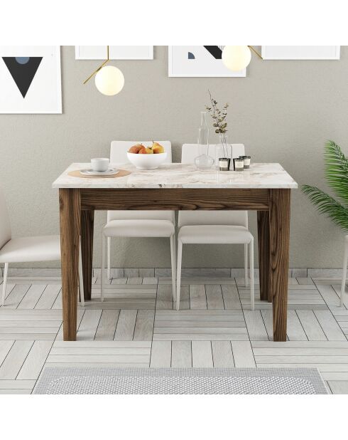 Table Kiev noyer/blanc - 110x75x72 cm