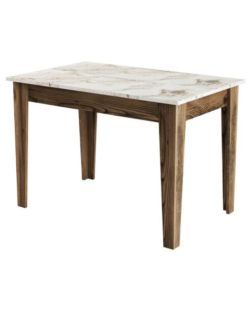 Table Kiev noyer/blanc - 110x75x72 cm