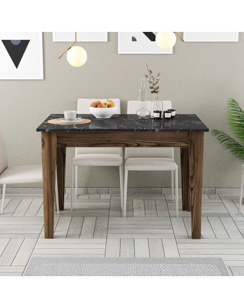 Table Kiev noyer/noir - 110x75x72 cm