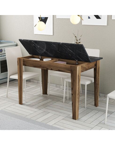 Table Kiev noyer/noir - 110x75x72 cm
