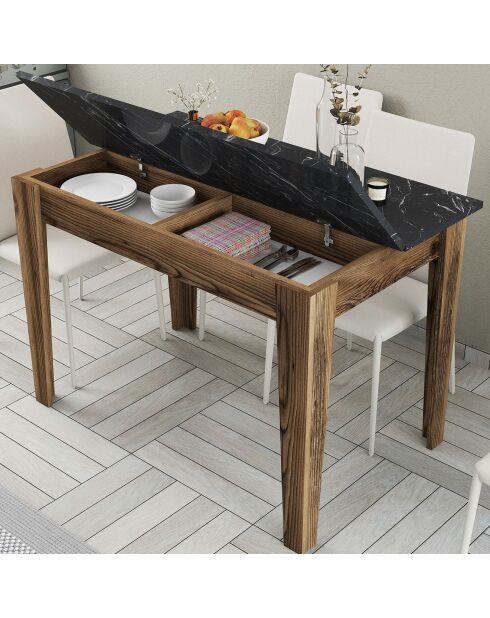 Table Kiev noyer/noir - 110x75x72 cm