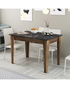 Table Kiev noyer/noir - 110x75x72 cm