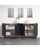 Buffet Sumer chêne/marbre - 180x77.8x41 cm