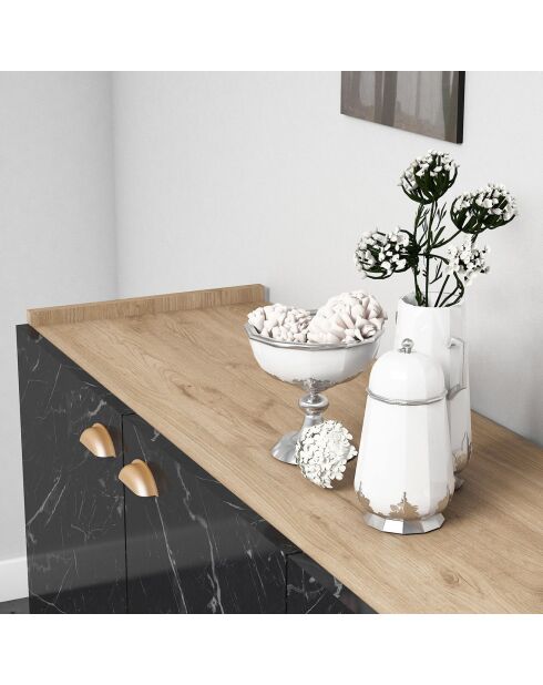 Buffet Sumer chêne/marbre - 180x77.8x41 cm