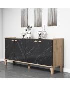 Buffet Sumer chêne/marbre - 180x77.8x41 cm