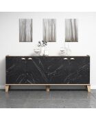 Buffet Sumer chêne/marbre - 180x77.8x41 cm