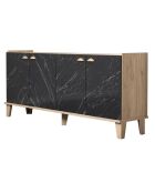 Buffet Sumer chêne/marbre - 180x77.8x41 cm
