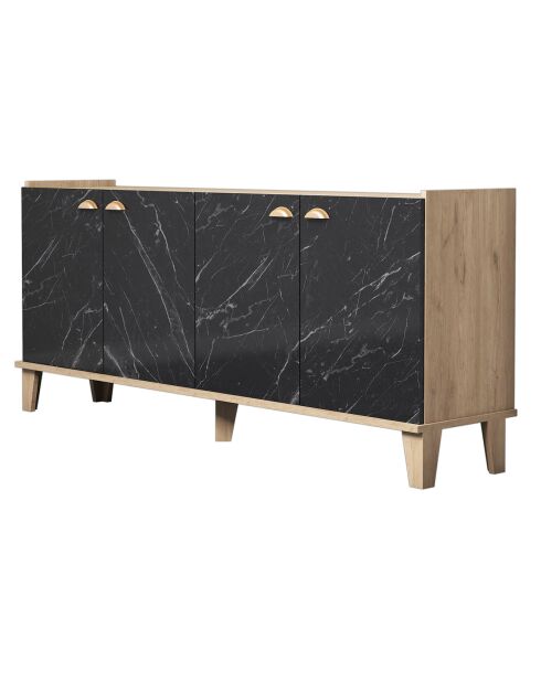 Buffet Sumer chêne/marbre - 180x77.8x41 cm