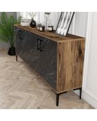 Credenza Kiev noce/nera - 180x78x35 cm