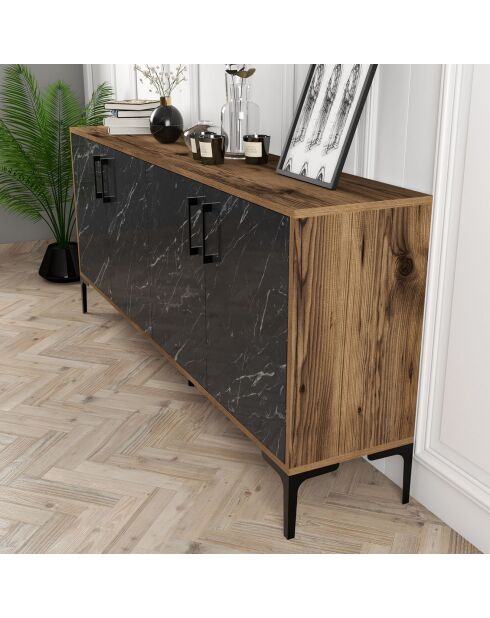 Buffet Kiev noyer/noir - 180x78x35 cm