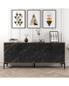 Credenza Kiev noce/nera - 180x78x35 cm