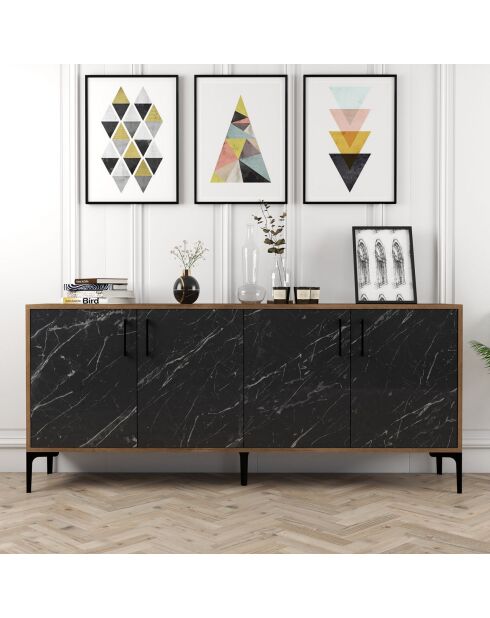 Buffet Kiev noyer/noir - 180x78x35 cm