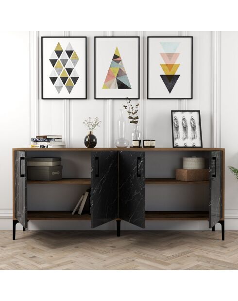 Buffet Kiev noyer/noir - 180x78x35 cm
