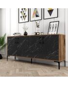 Credenza Kiev noce/nera - 180x78x35 cm