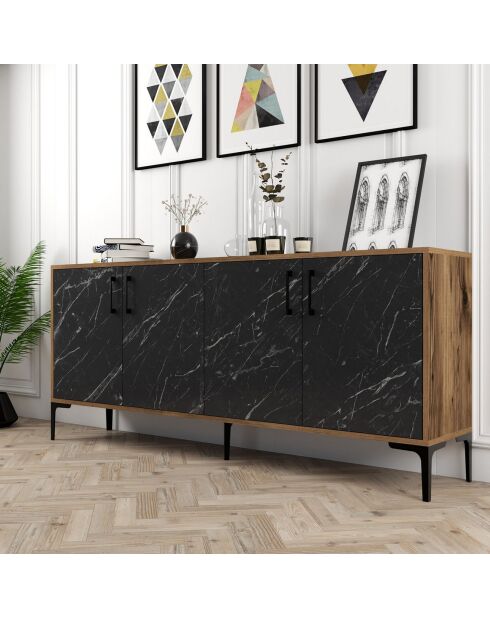 Buffet Kiev noyer/noir - 180x78x35 cm
