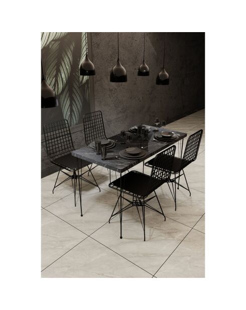 Table + 4 chaises bndymk001 noirs