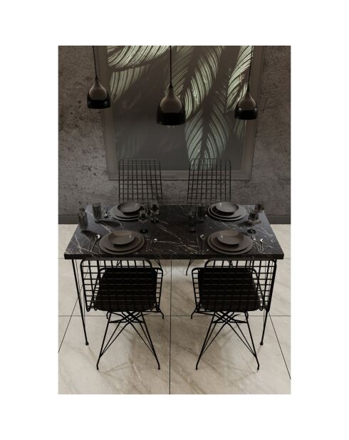 Table + 4 chaises bndymk001 noirs