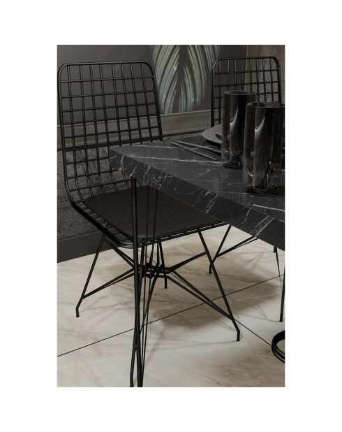 Table + 4 chaises bndymk001 noirs