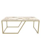 Table basse Wendy blanc/doré - 120x60x48 cm