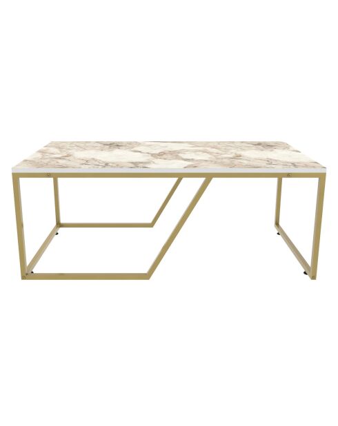 Table basse Wendy blanc/doré - 120x60x48 cm