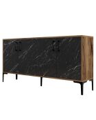 Buffet Kiev noyer/marbre noir - 160x78x35 cm
