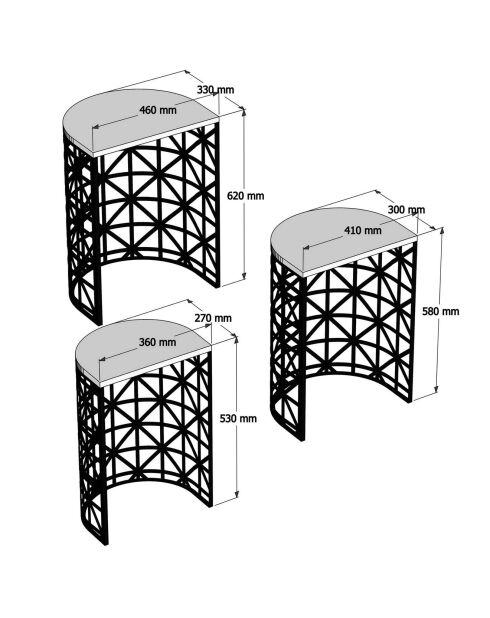 Tables basses gigognes Stil blanche