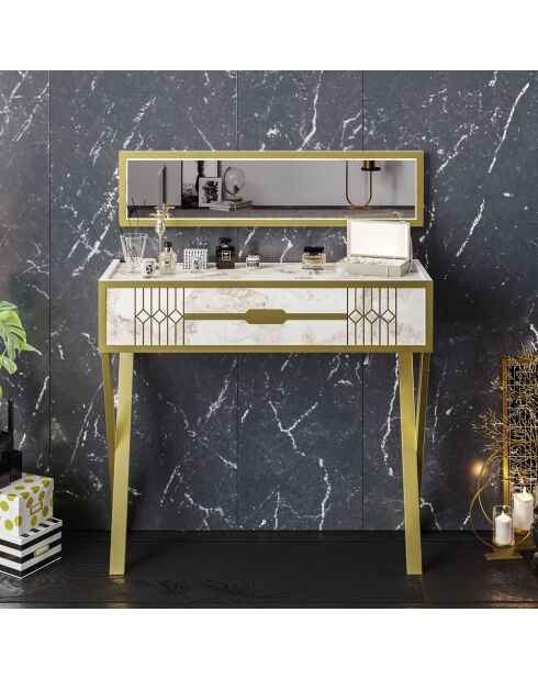 Console + Miroir Frida blancs