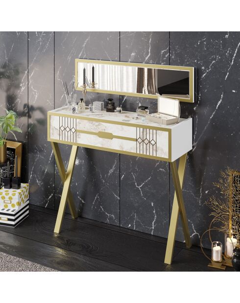 Console + Miroir Frida blancs