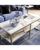Table basse Forteaus doré/blanc - 110.4x47x52 cm