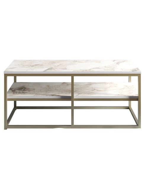 Table basse Forteaus doré/blanc - 110.4x47x52 cm